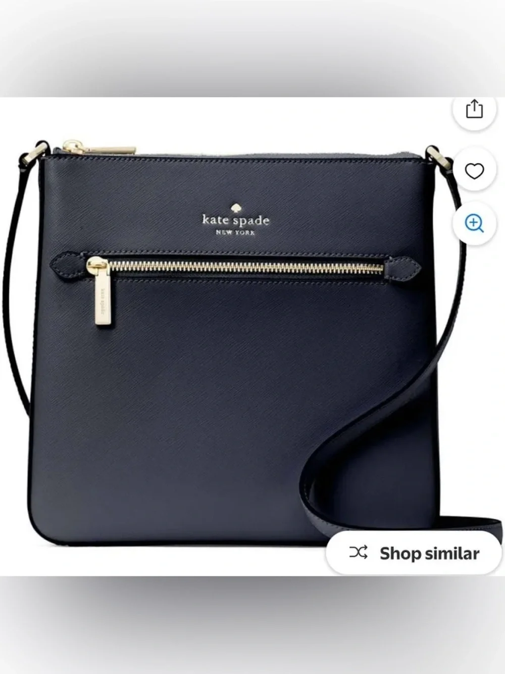 kate spade navy saffiano crossbody with gold hardware